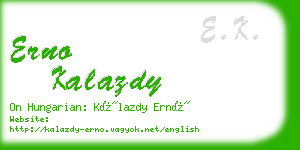 erno kalazdy business card
